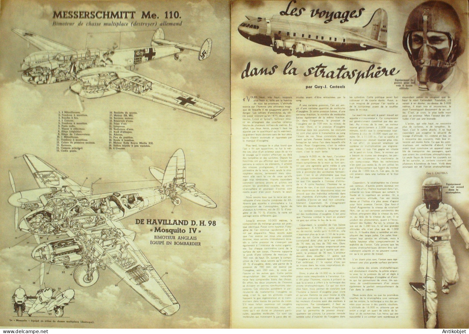 L'aviation Illustrée 1944 N° 1 Messerschmitt 323 & ME 110 Gotha G150 - Manuali