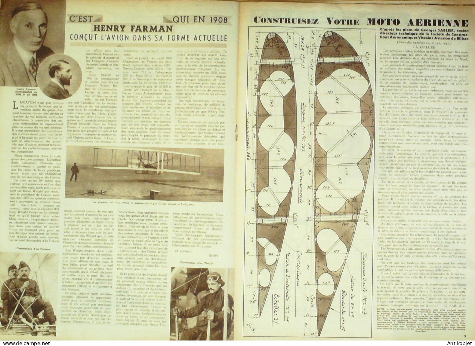 L'aviation Illustrée 1944 N° 1 Messerschmitt 323 & ME 110 Gotha G150 - Manuels