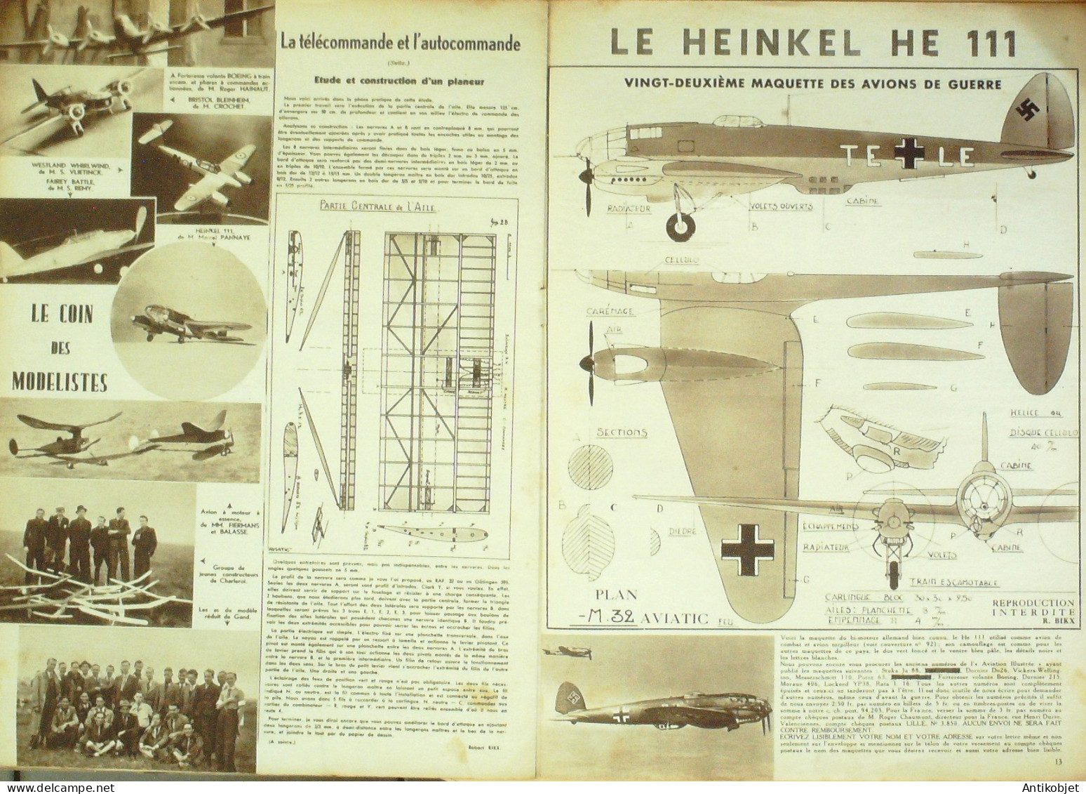 L'aviation illustrée 1943 n° 1 Heinkel He 111 Pou du ciel hydravion SE 200