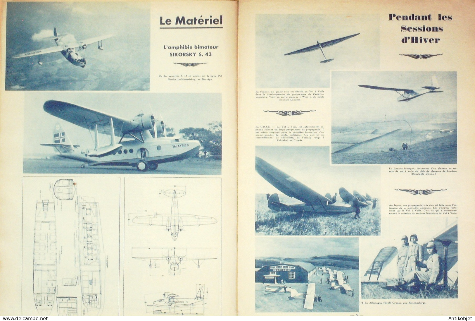 L'aviation Belge 1937 N°204 Urnelli Ub14 Sikorsky S43 Year Book  - Boeken