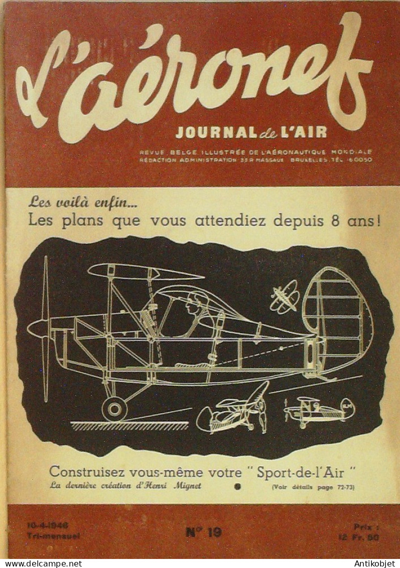 L'Aéronef 1946 N°19 Hélicoptère Neuteleers Henri Mignet Avion GR-5 - Handbücher