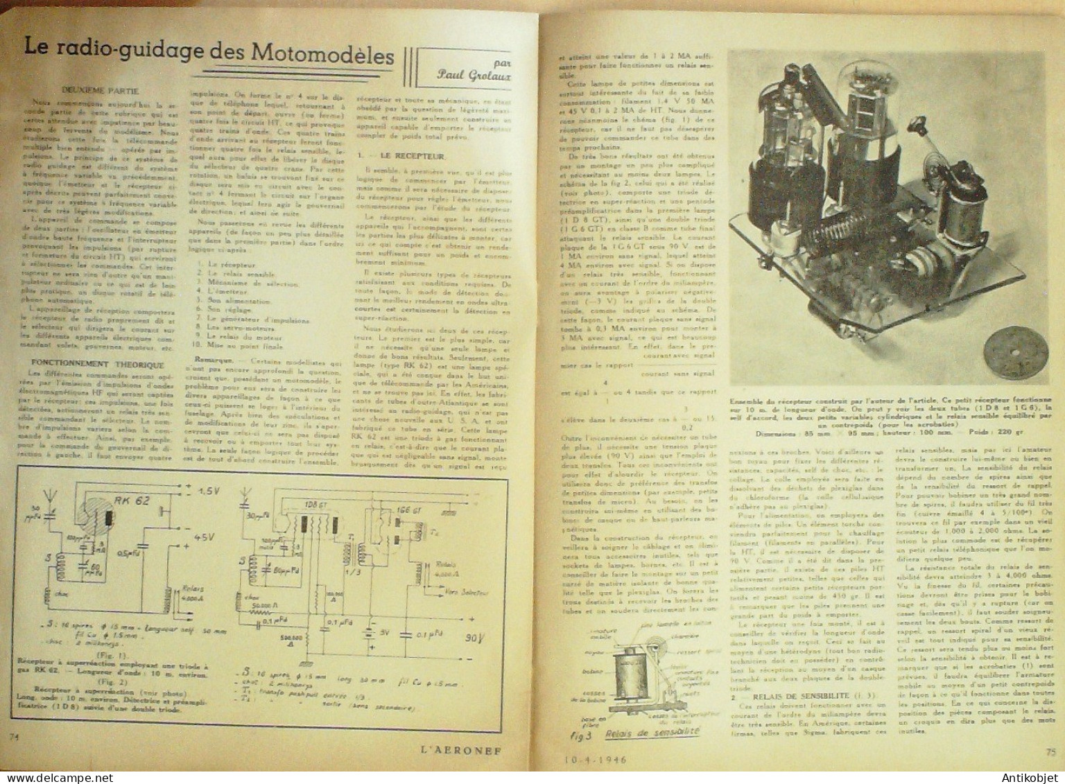 L'Aéronef 1946 N°19 Hélicoptère Neuteleers Henri Mignet Avion GR-5 - Manuals