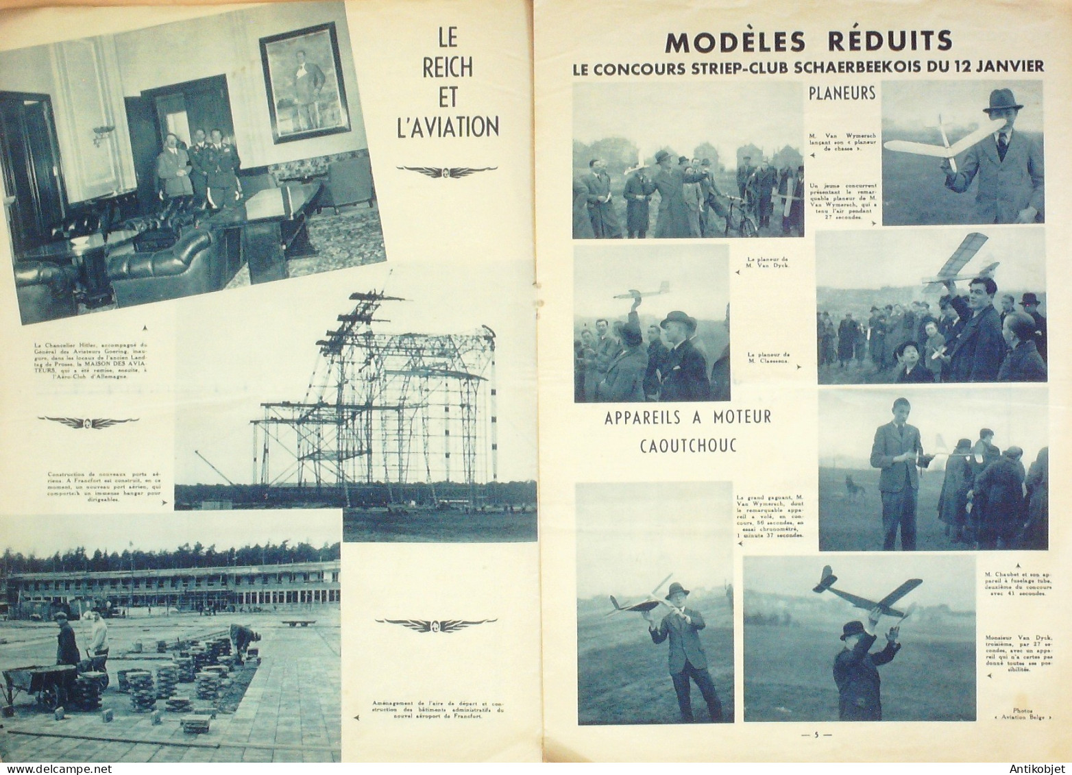 L'aviation Belge 1936 N°148 Sotterdam HW Postma Heinkeil 111 Volant Type PB 21 - Handbücher