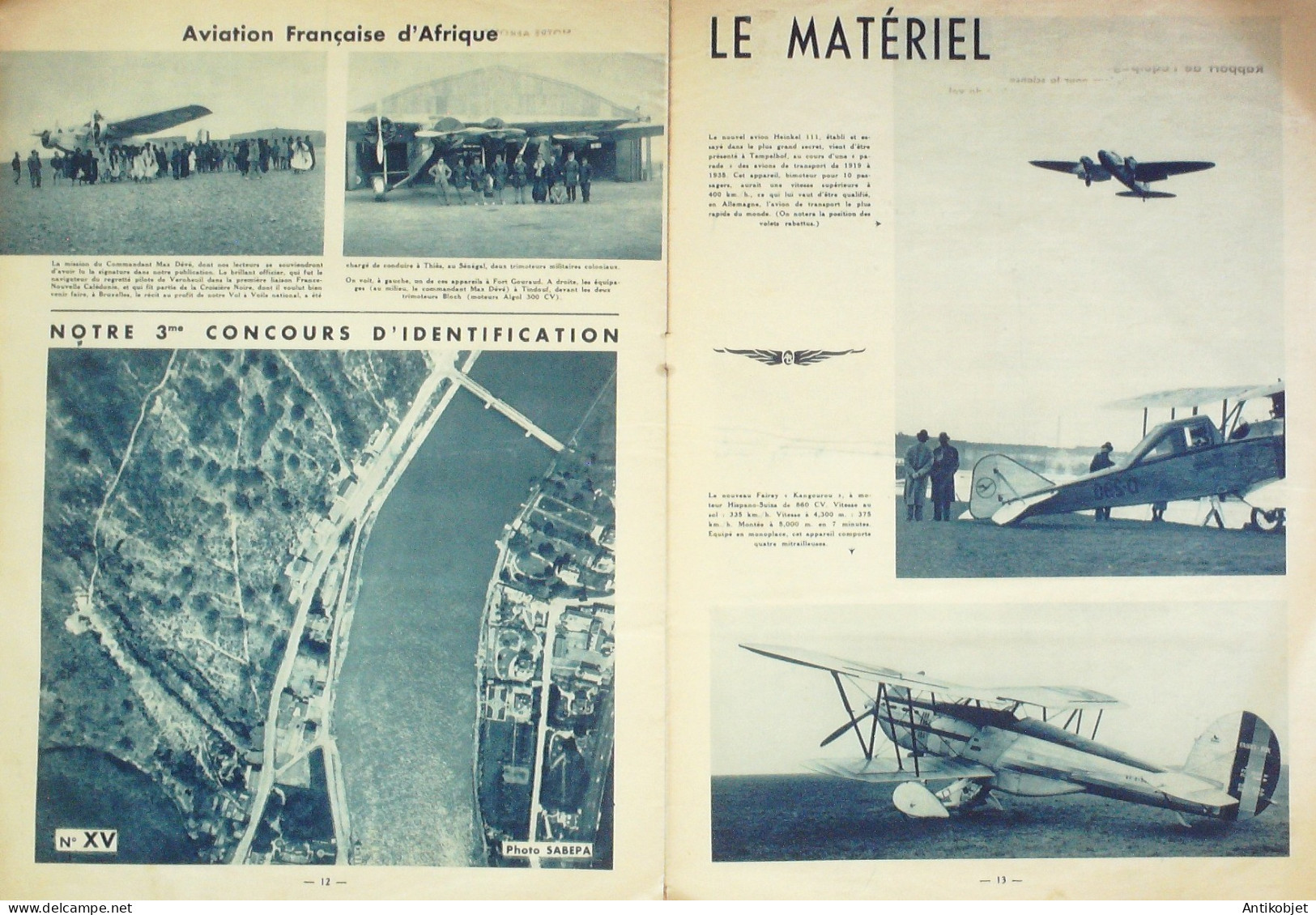 L'aviation Belge 1936 N°148 Sotterdam HW Postma Heinkeil 111 Volant Type PB 21 - Handbücher