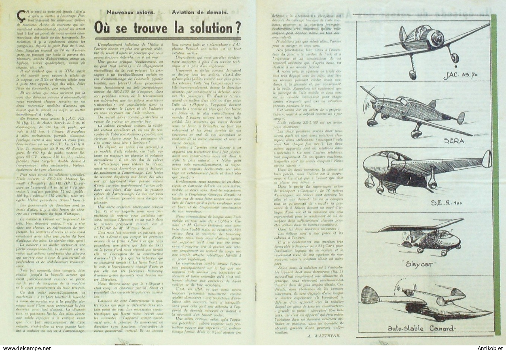 L'Aéronef 1945 N° 8 Hawker Typhoon Miles M 57 Aerovan - Manuals