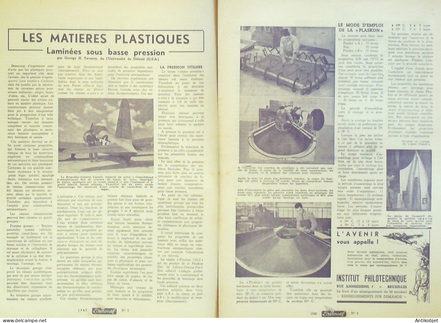 L'Aéronef 1945 N° 5 Streamline II Rototo De Damhet - Manuales