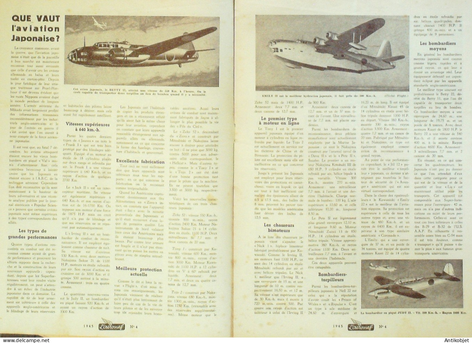 L'Aéronef 1945 N° 4 Rocket 18 Stinson Voyager Betty 22 & Judy II - Manuals