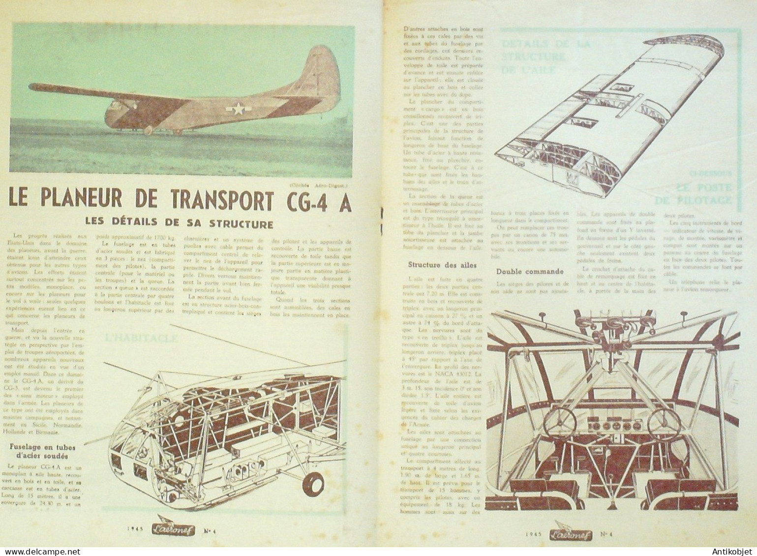 L'Aéronef 1945 N° 4 Rocket 18 Stinson Voyager Betty 22 & Judy II - Handbücher