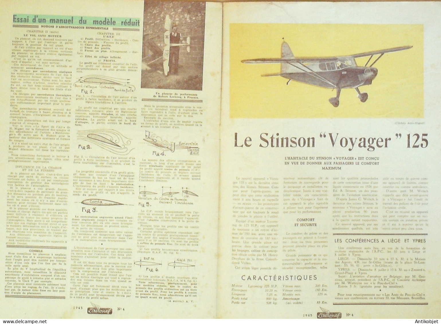 L'Aéronef 1945 N° 4 Rocket 18 Stinson Voyager Betty 22 & Judy II - Boeken