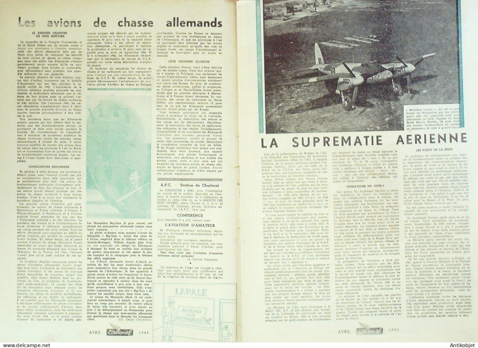 L'Aéronef 1945 N° 3 Potez 63 Curtiss XP 55 Cricri Salmson  - Boeken