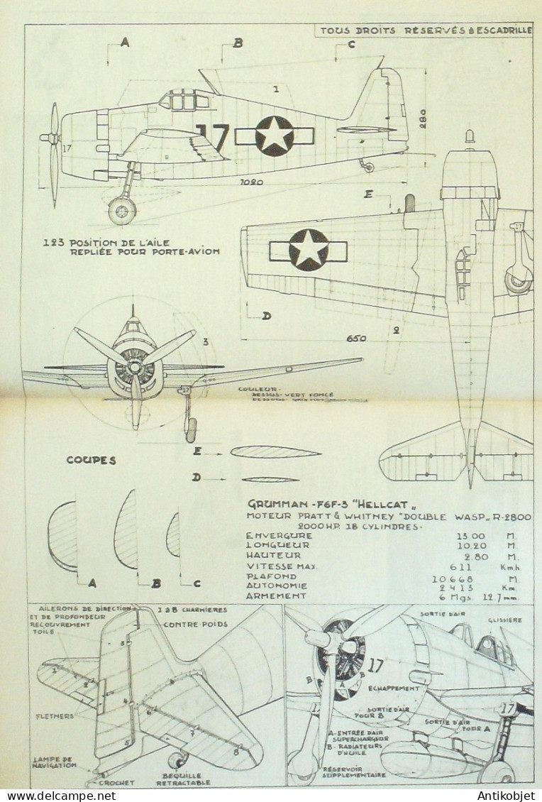 L'Aéronef 1945 N° 3 Potez 63 Curtiss XP 55 Cricri Salmson  - Manuels