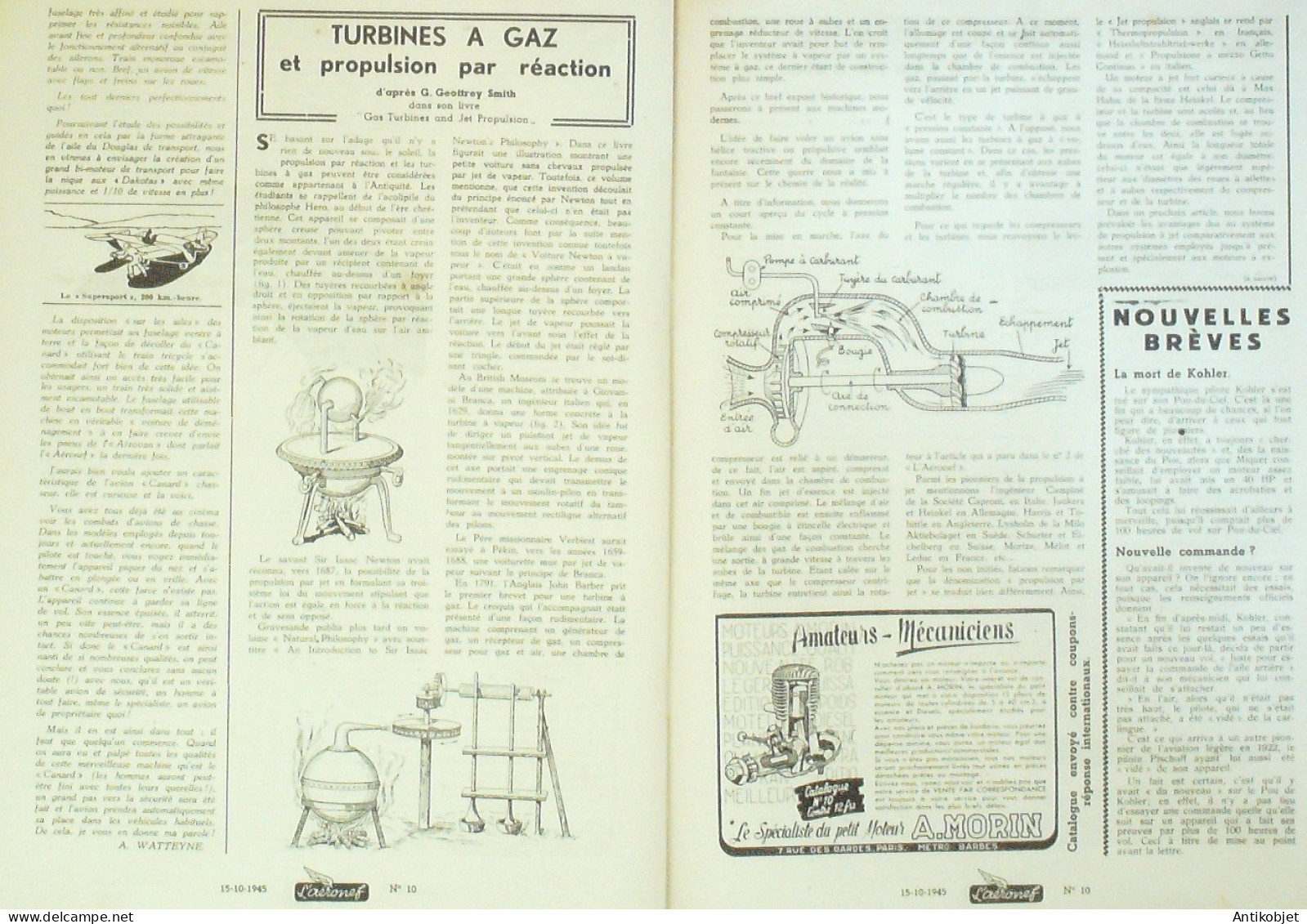 L'Aéronef 1945 N°10 Hélicoptères René Neuteleers Biplace 50cv, AW 6B - Manuals