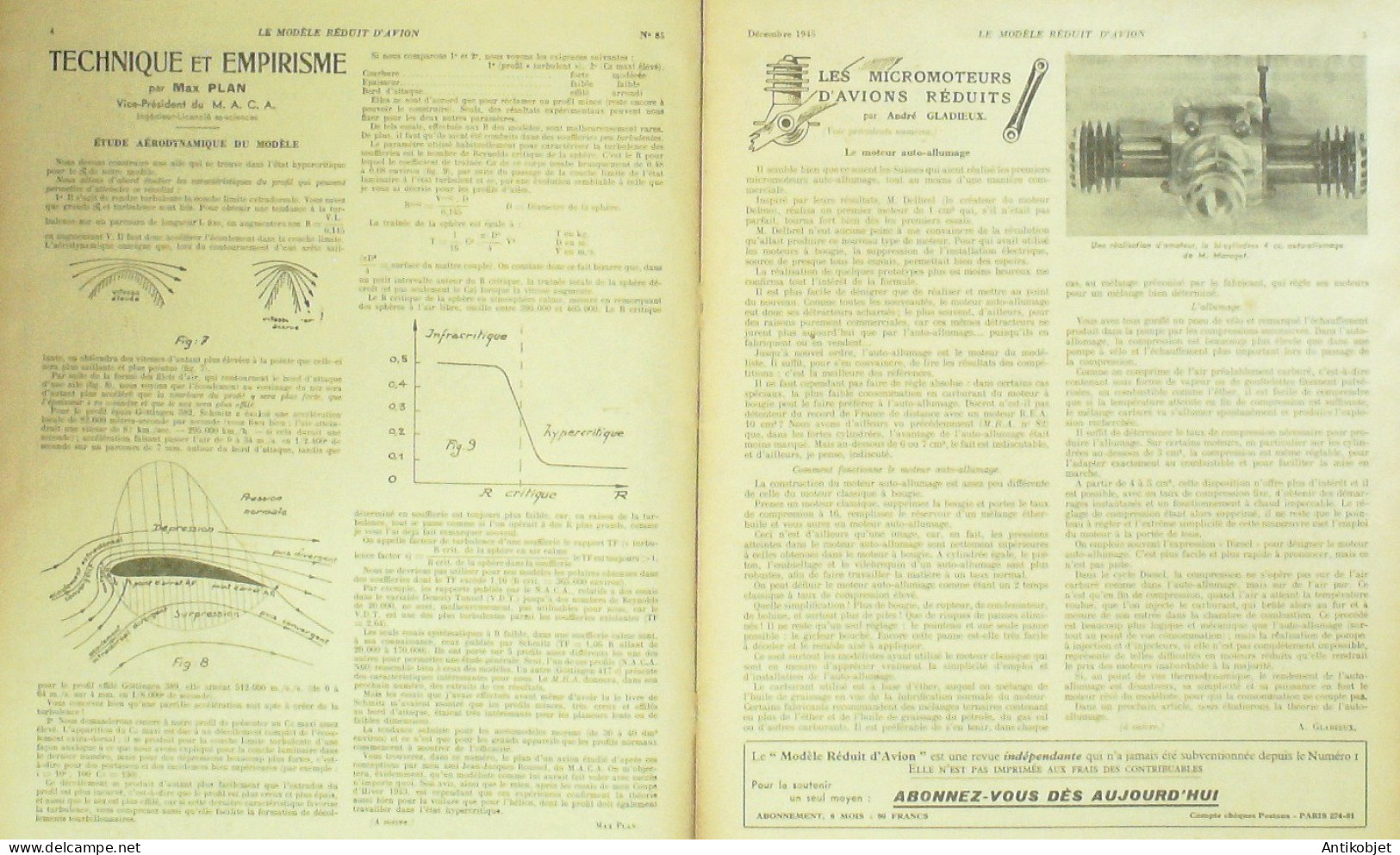 Aviation Modèle Réduit 1945 N°85 Le Turbulent Aérocordaque - Manuels