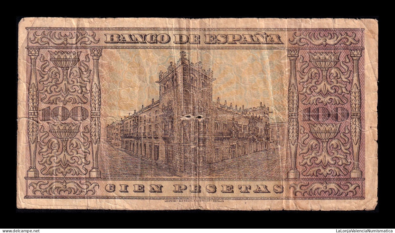 España Spain 100 Pesetas Burgos 1938 Pick 113 Serie B Bc F - 100 Peseten