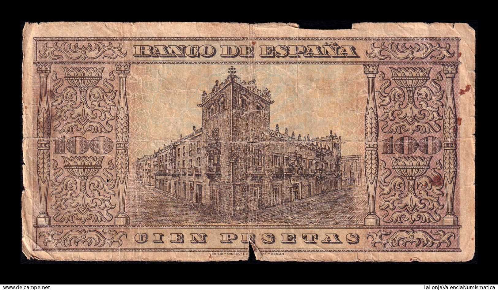 España Spain 100 Pesetas Burgos 1938 Pick 113 Serie B Bc F - 100 Peseten