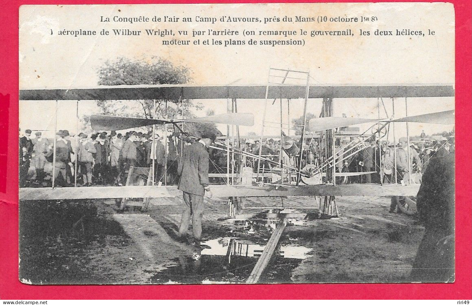 Cpa 72- Le Mans, Le Camp D'Auvours, Aéroplane De WIlbur Wright, 1918 Dos Vierge - Le Mans