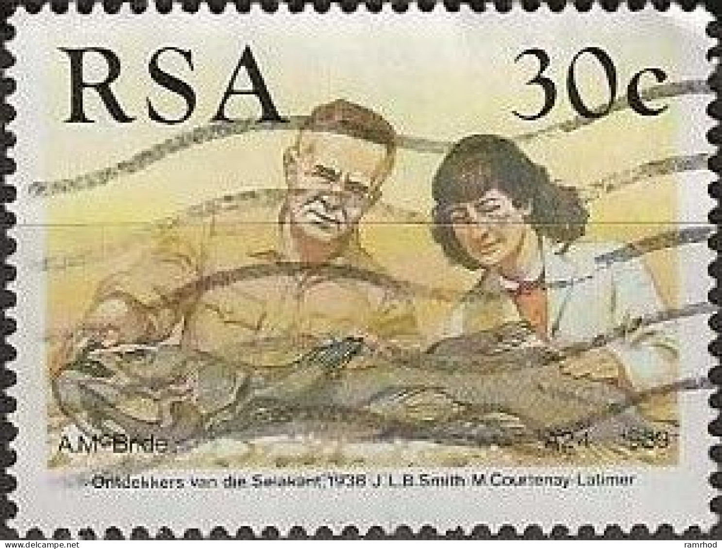 SOUTH AFRICA 1989 50th Anniv Of Discovery Of Coelacanth - 30c. - Professor J. L. B. Smith And Dr M. Courtenay-Latimer FU - Gebruikt