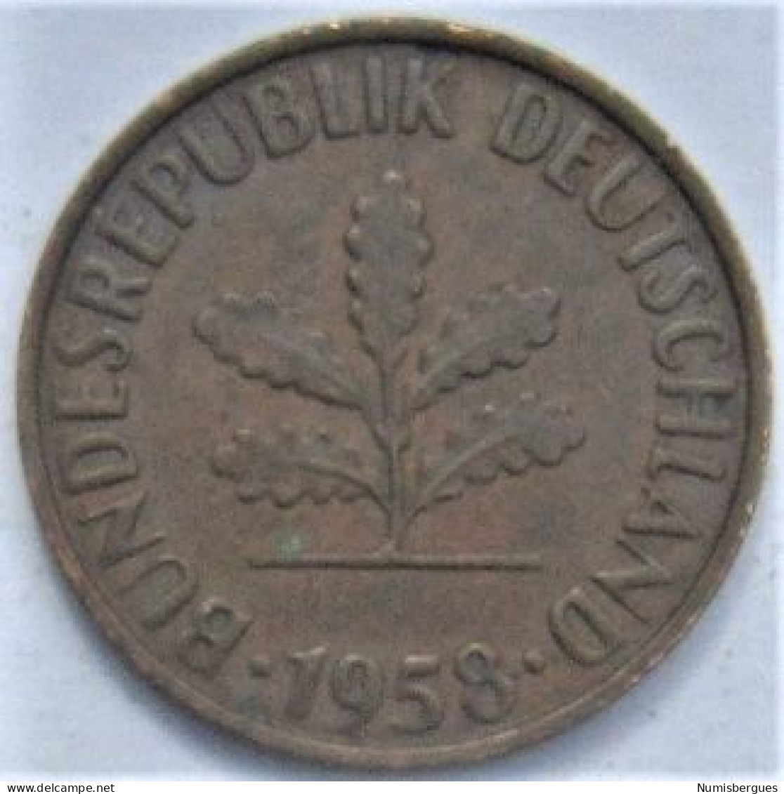 Pièce De Monnaie 2 Pfennig 1958 F - 2 Pfennig