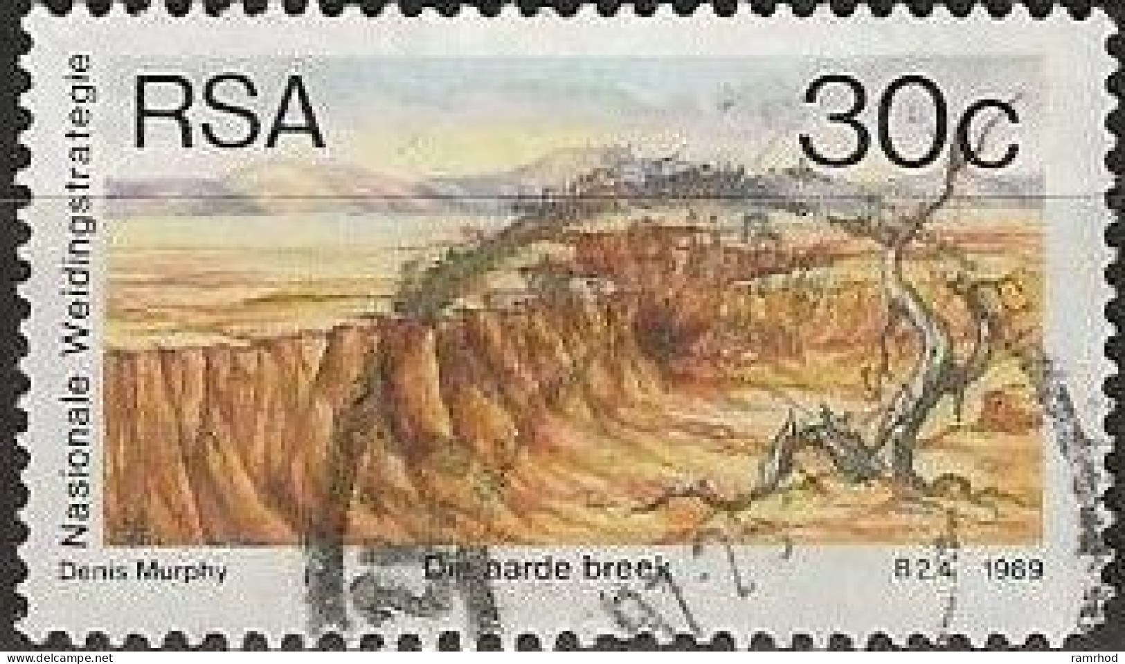 SOUTH AFRICA 1989 National Grazing Strategy - 30c. - Formation Of Erosion Gully FU - Gebruikt