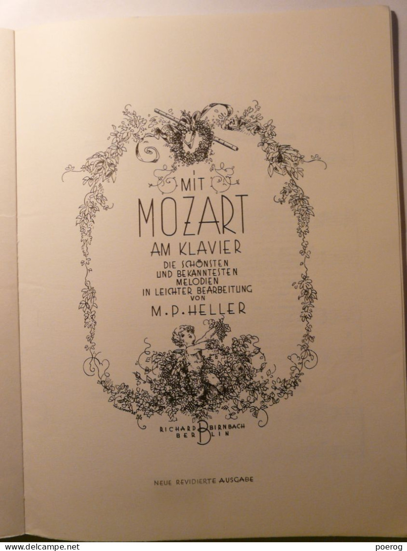 PARTITIONS - M.P. HELLER MIT ?MOZAT AM KLAVIER - RICHARD BIRNBACH BERLIN - CIRCA 1970 - Spartiti