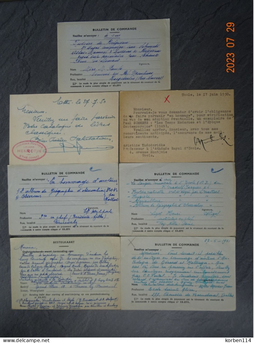 21  BESTELLINGEN  VOOR DE FIRMA   " WESMAEL -  CHARLIER "   1950 - 1950 - ...