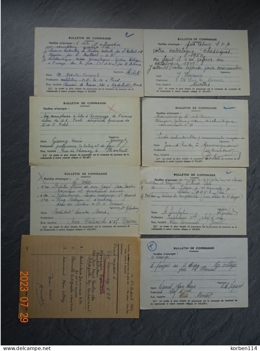 21  BESTELLINGEN  VOOR DE FIRMA   " WESMAEL -  CHARLIER "   1950 - 1950 - ...