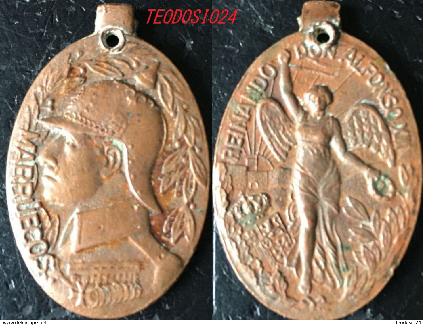 Resto Medalla Conmemorativa Campaña De Marruecos En Bronce . Alfonso XIII. - Spain