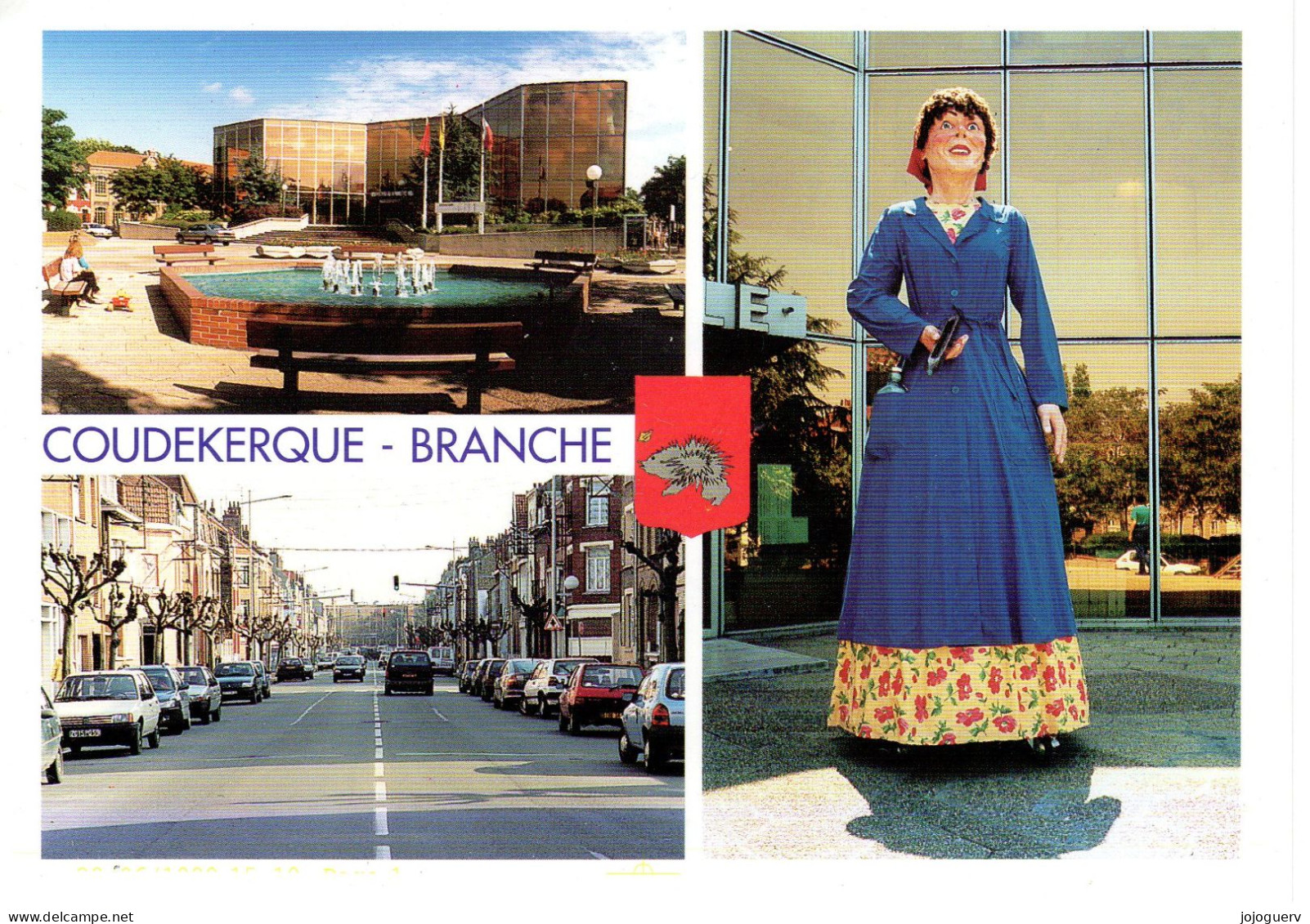 Coudekerque Branche L'hôtel De Ville, Le Boulevard Jean Jaurès, Joséphine "la Peule, Géante Locale - Coudekerque Branche