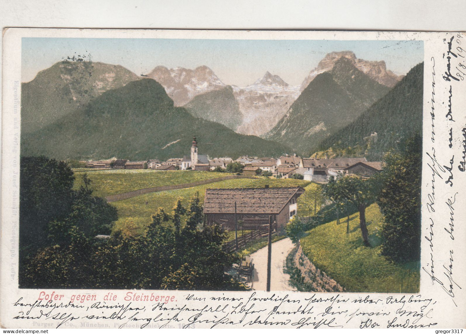 D2735) LOFER - Straße Gegen Die Steinberge - Chromlitho 9.8.1904 - Lofer