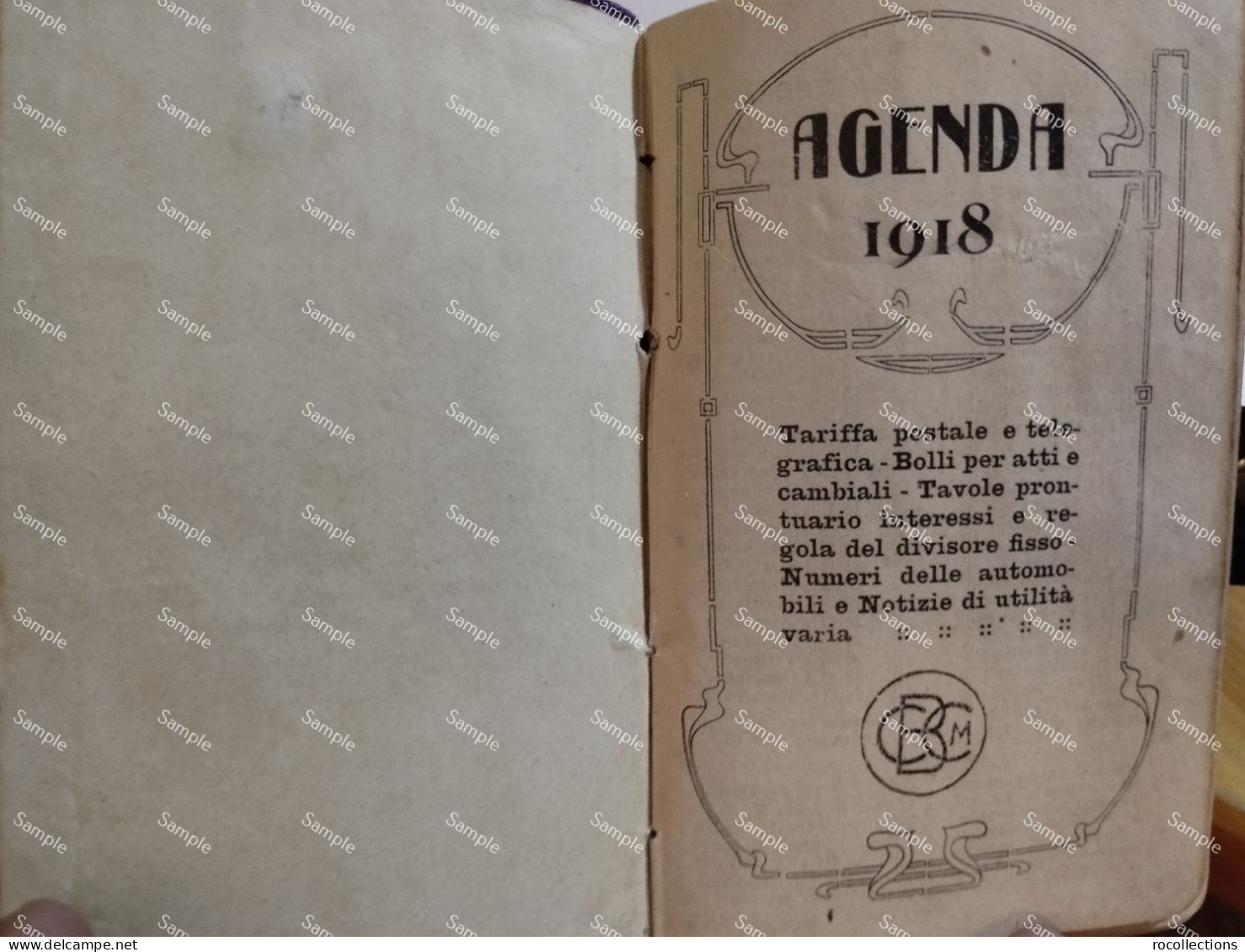 Italy Italia AGENDA 1918. Cartoleria Tipo-Litografia CESARE SPADOLINI Roma. - Other Book Accessories