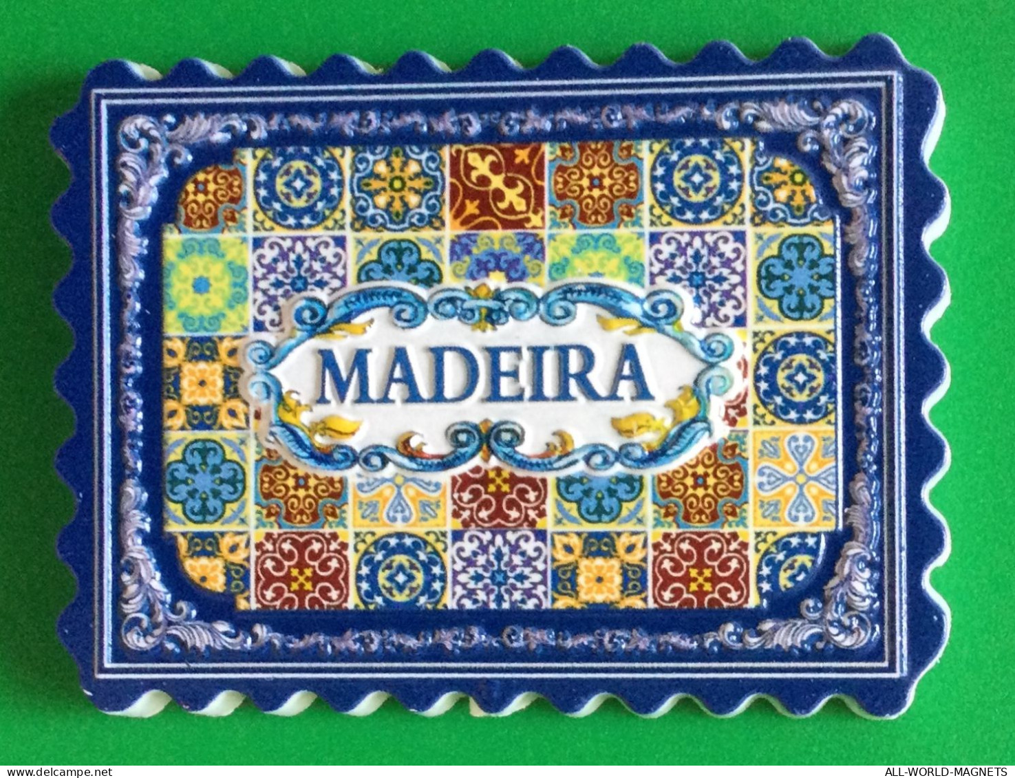 Archipelago Madeira Island Traditional Portugal Azulejo Souvenir Fridge Magnet - Tourism