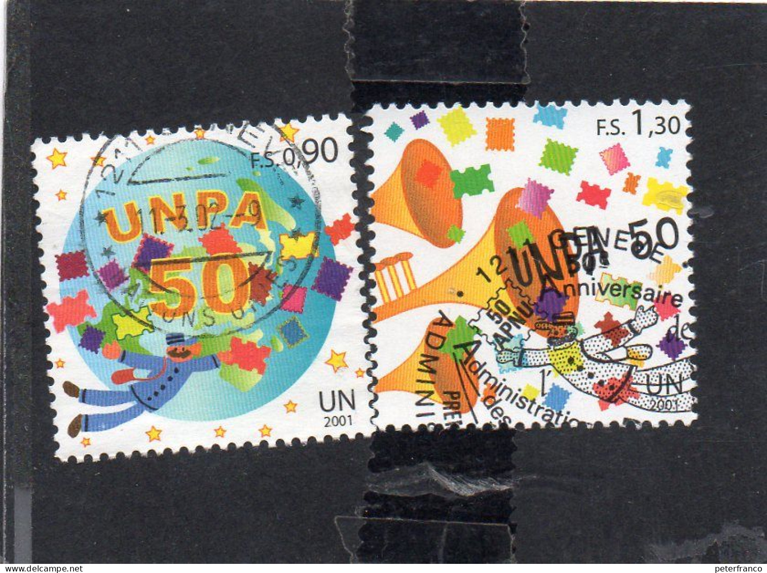 2001 Nazioni Unite - Ginevra - 50° Ann. Amministrazione Postale Delle Nazioni Unite - Used Stamps