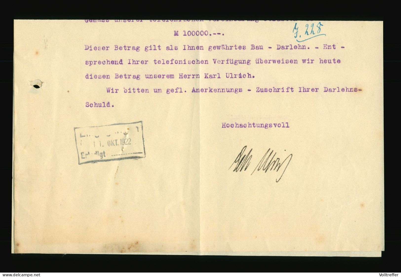 Orig. Brief 1922 Brauerei Gebr. Ulrich Leipzig Stötteritz Holzhäuser Str. 80 Nach Firma Johann Rous Stötteritz - 1900 – 1949