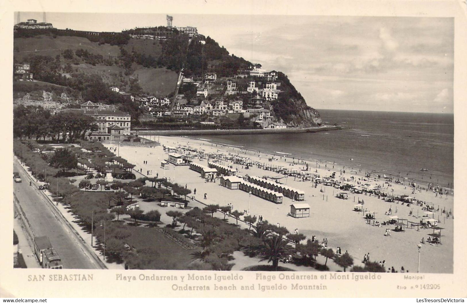 ESPAGNE - San Sebastian - Playa Ondarreta Y Monte Igueldo - Carte Postale Ancienne - Guipúzcoa (San Sebastián)