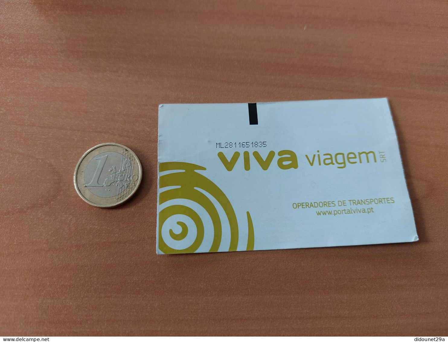 Ticket De Transport * PORTUGAL (Métro - Tramway - Bus - Bateau) "viva Viagem" (Lisbonne) Type 3 - Europe