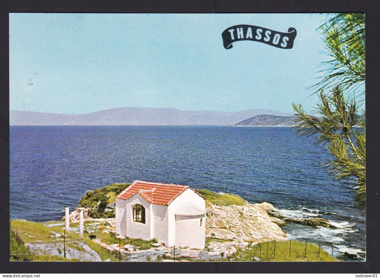 Greece: Picture Postcard To Netherlands, 2000s, 2 Stamps, Firefighter Airplane, Fire, Rainbow, Thassos (traces Of Use) - Storia Postale