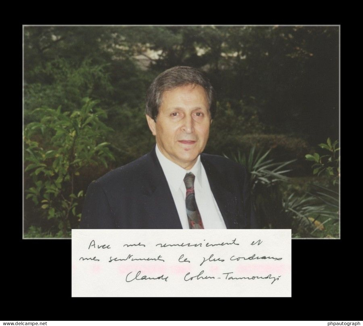 Claude Cohen-Tannoudji - French Physicist - Back Signed Photo - Nobel Prize - Inventors & Scientists