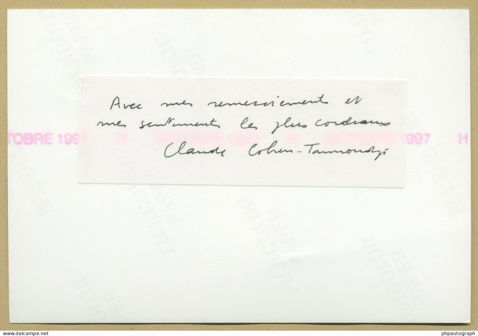 Claude Cohen-Tannoudji - French Physicist - Back Signed Photo - Nobel Prize - Inventors & Scientists