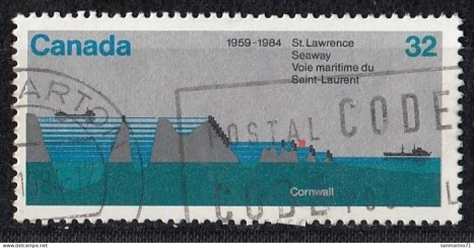 CANADA 909,used,falc Hinged - Islands