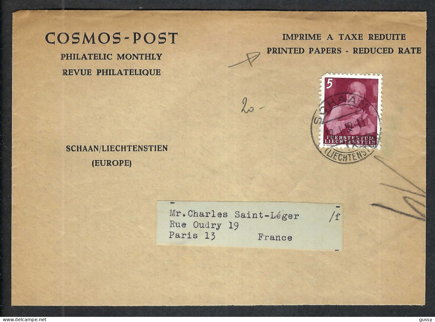 LIECHTENSTEIN 1956: LSC De Triesenberg - Lettres & Documents