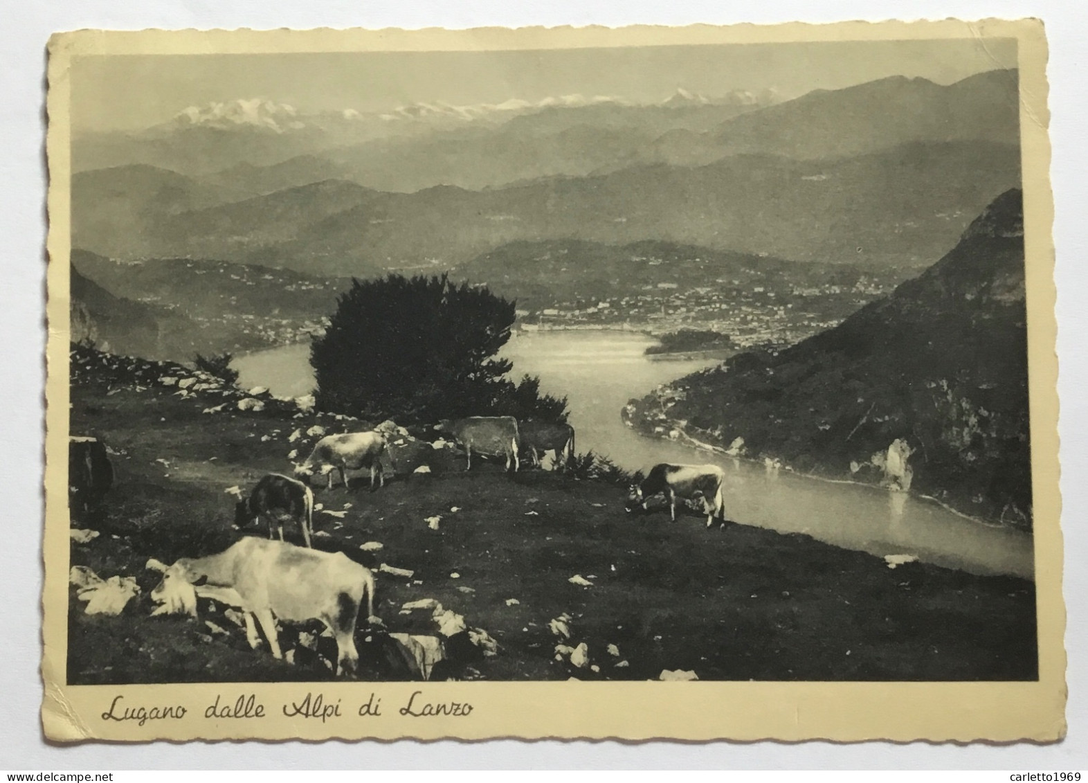 LUGANO DALLE ALPI DI LANZO 1936 - VIAGGIATA FG - Lugano