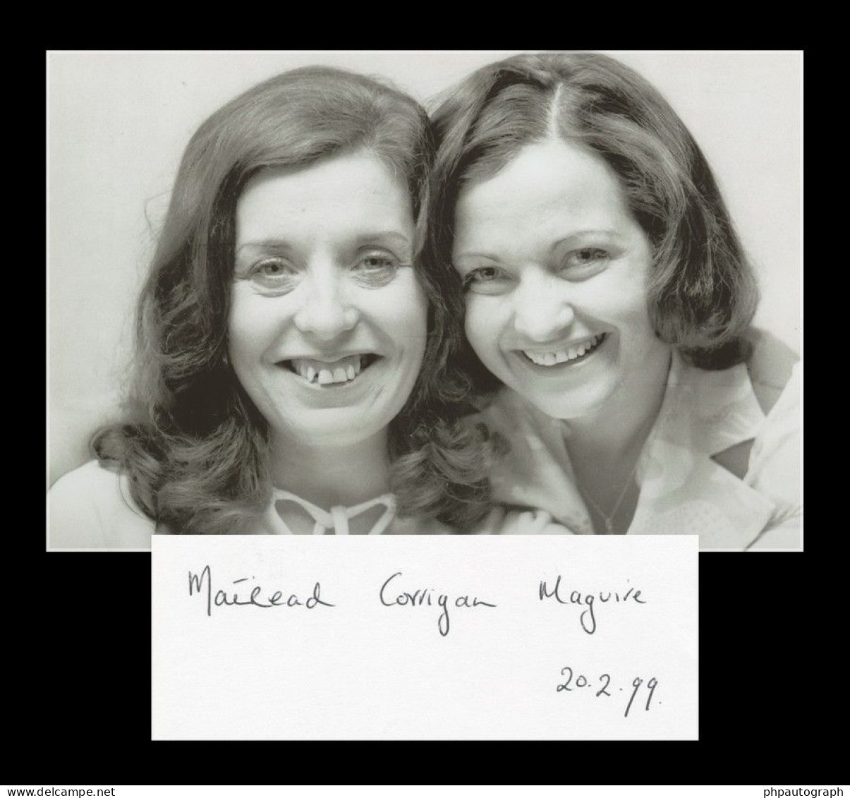 Mairead Maguire - Peace Activist - Signed Card + Photo - Nobel Peace Prize - COA - Historische Personen