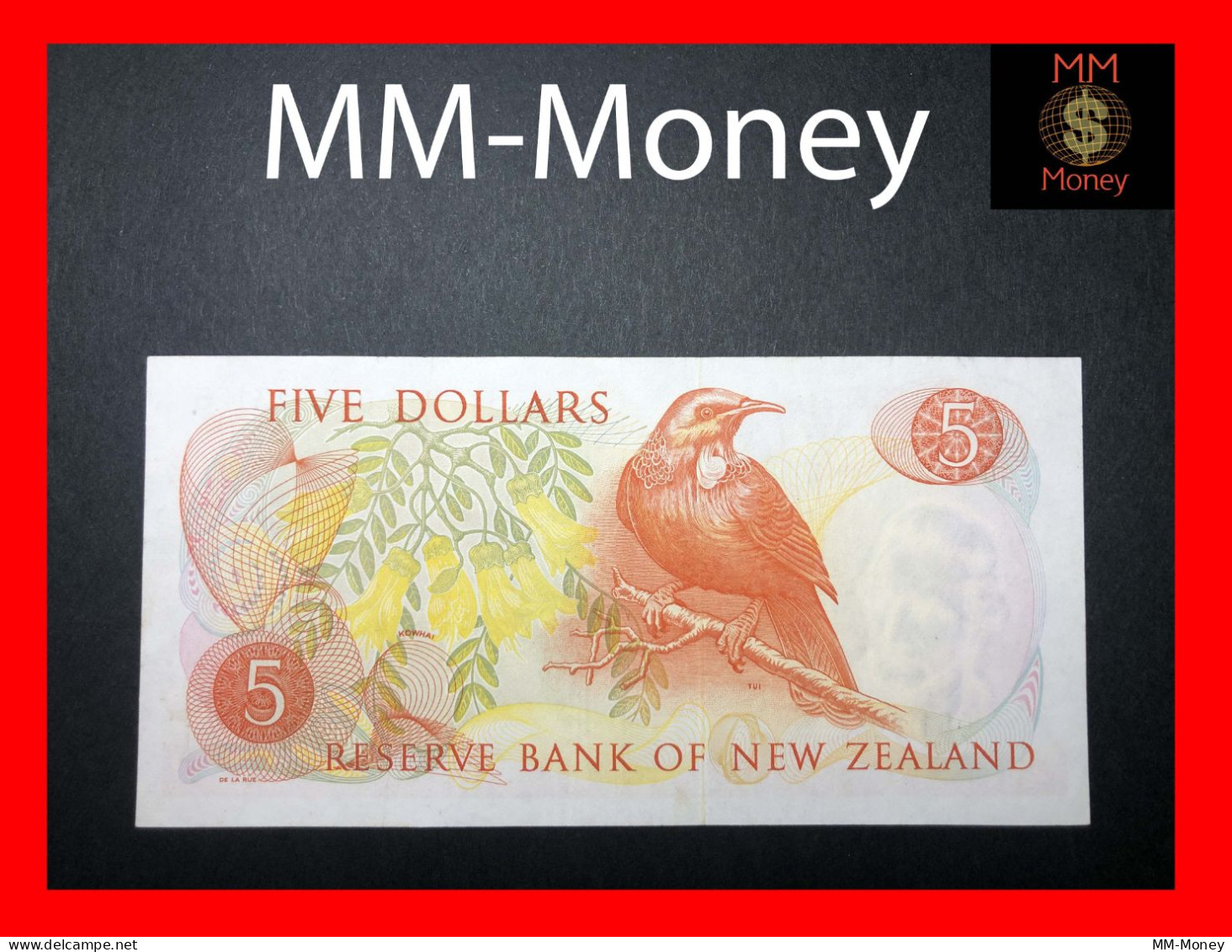 NEW ZEALAND  5  $  1977  P. 165  "sig. Wilks"     XF + - Nueva Zelandía