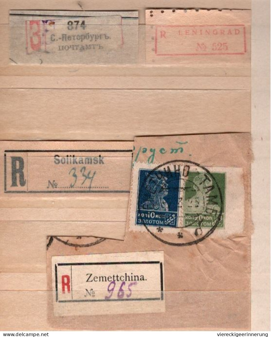 ! 1 Steckkarte Mit  25 R-Zetteln Aus Rußland, Russia, U.a. Moskau, St. Petersburg, Einschreibzettel, Reco Label - Colecciones