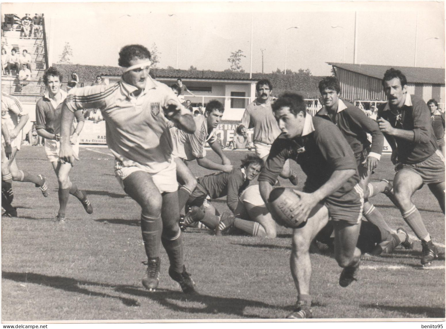 PHOTO D'un Match De Rugby AGEN-PERPIGNAN,circa 1980. - Agen