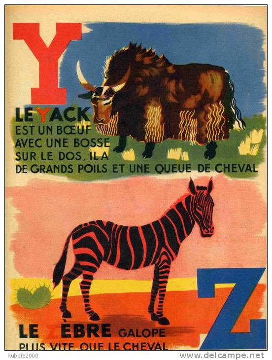 ABECEDAIRE LES ANIMAUX 1943 ILLUSTRATEUR GUY GERARD NOEL LIVRE ALPHABET EDITIONS J. BARBE A LYON - 0-6 Ans