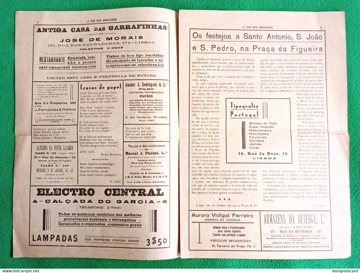 Lisboa - Jornal "A Voz Dos Mercados" - Imprensa - Publicidade - Comercial - Portugal (danificado) - Algemene Informatie