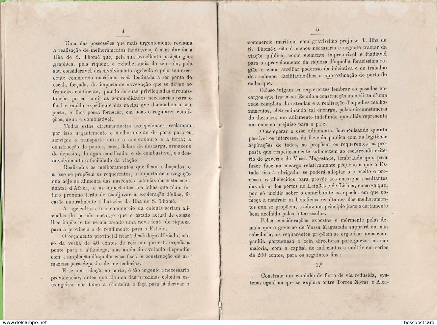 S. Tomé E Príncipe - Apontamentos Sobre O Projecto De Um Caminho De Ferro, 1890 - Portugal - Livres Anciens