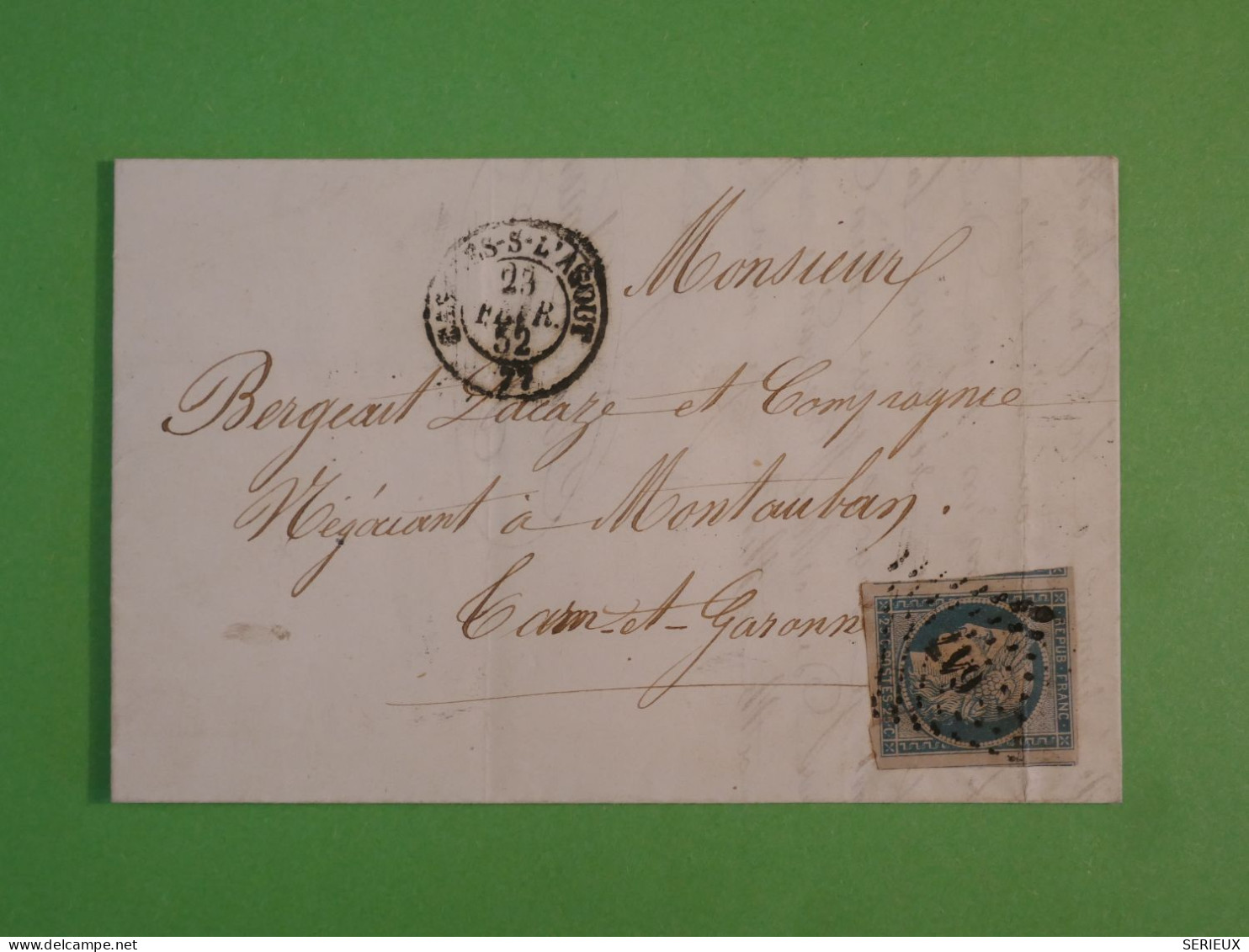 BX10 FRANCE  BELLE LETTRE RR 1852  CASTRES A MONTAUBAN +CERES N°4 +VOISIN  +AFF. INTERESSANT +++ + - 1849-1850 Ceres