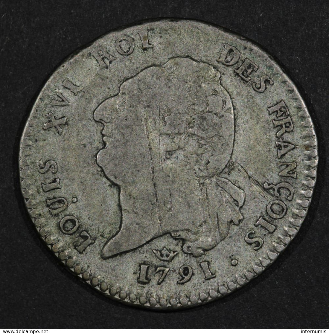 France, Louis XVI, 15 Sols - François, 1791 (An 3), M - Toulouse, Argent (Silver), TB+ (VF), KM#604.8, Br.17A , Gad.36 - 1791-1792 Constitution (An I)